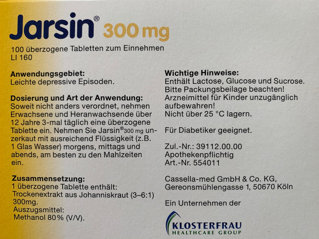Jarsin® 300mg  100 Tbl